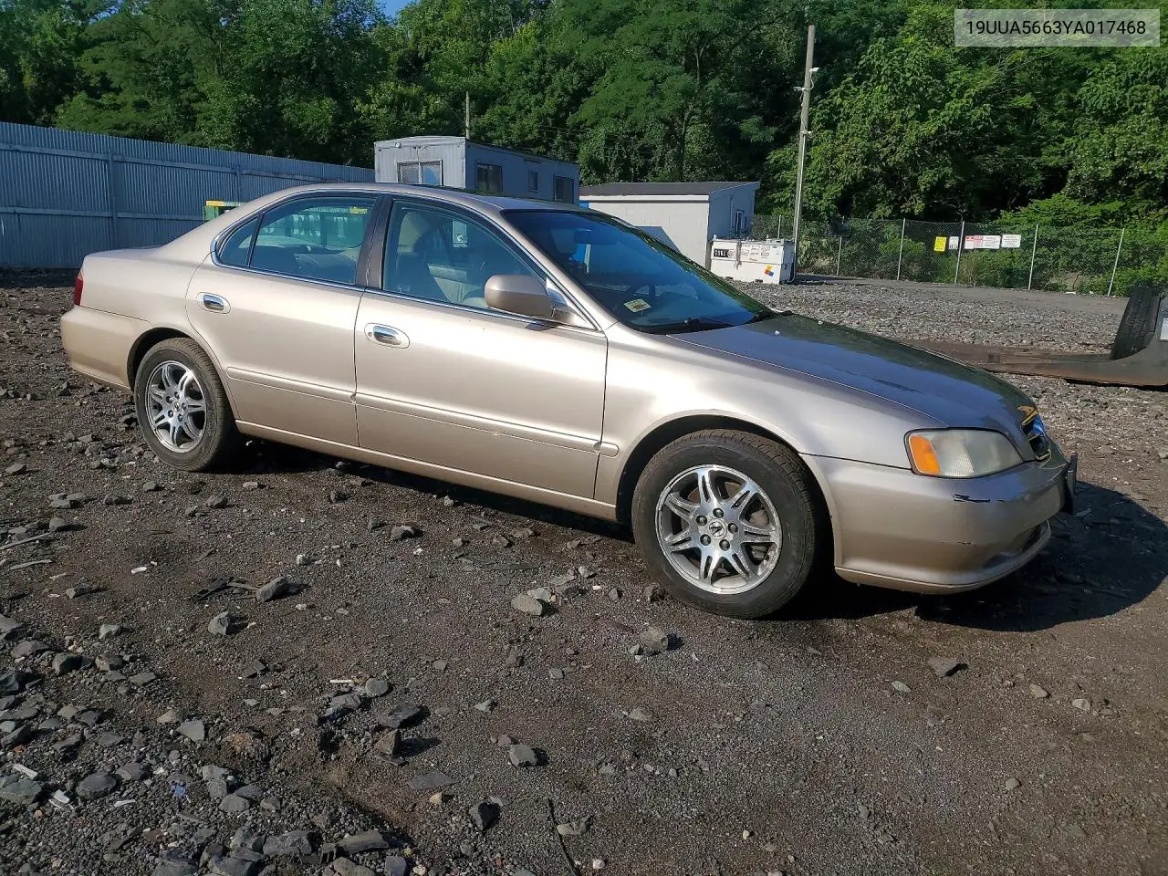 2000 Acura 3.2Tl VIN: 19UUA5663YA017468 Lot: 60433046