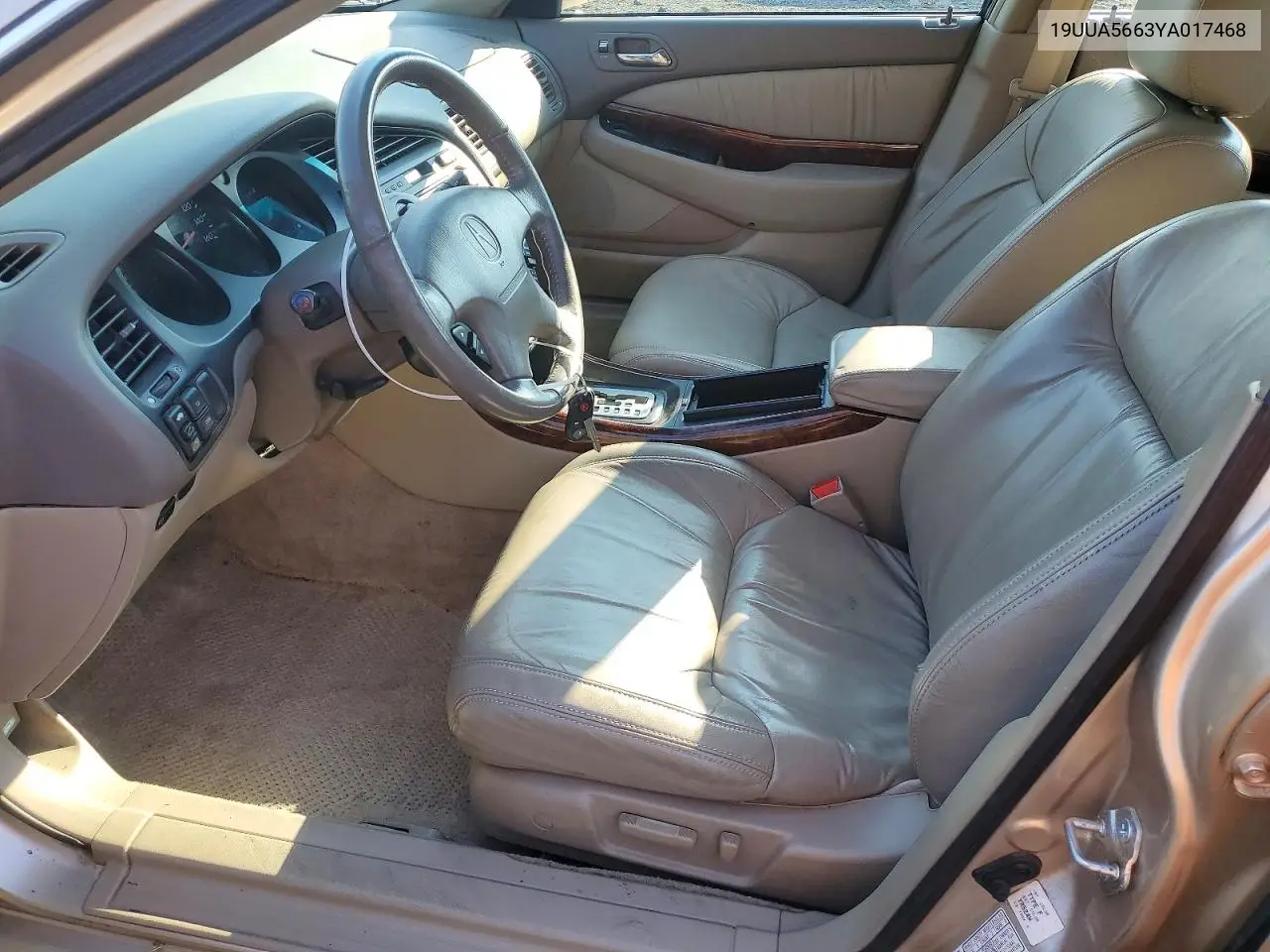2000 Acura 3.2Tl VIN: 19UUA5663YA017468 Lot: 60433046