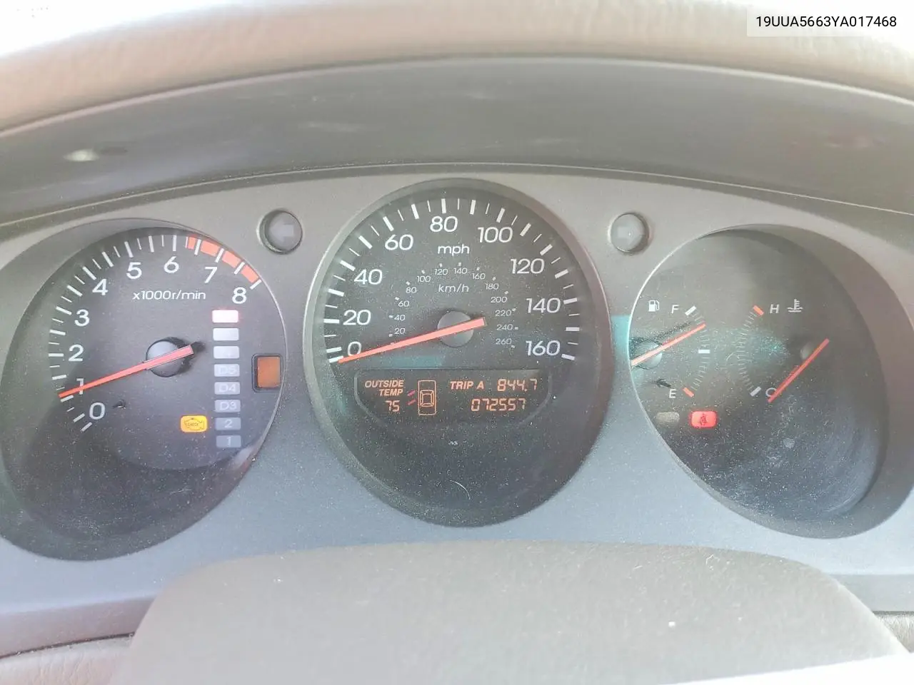 2000 Acura 3.2Tl VIN: 19UUA5663YA017468 Lot: 60433046