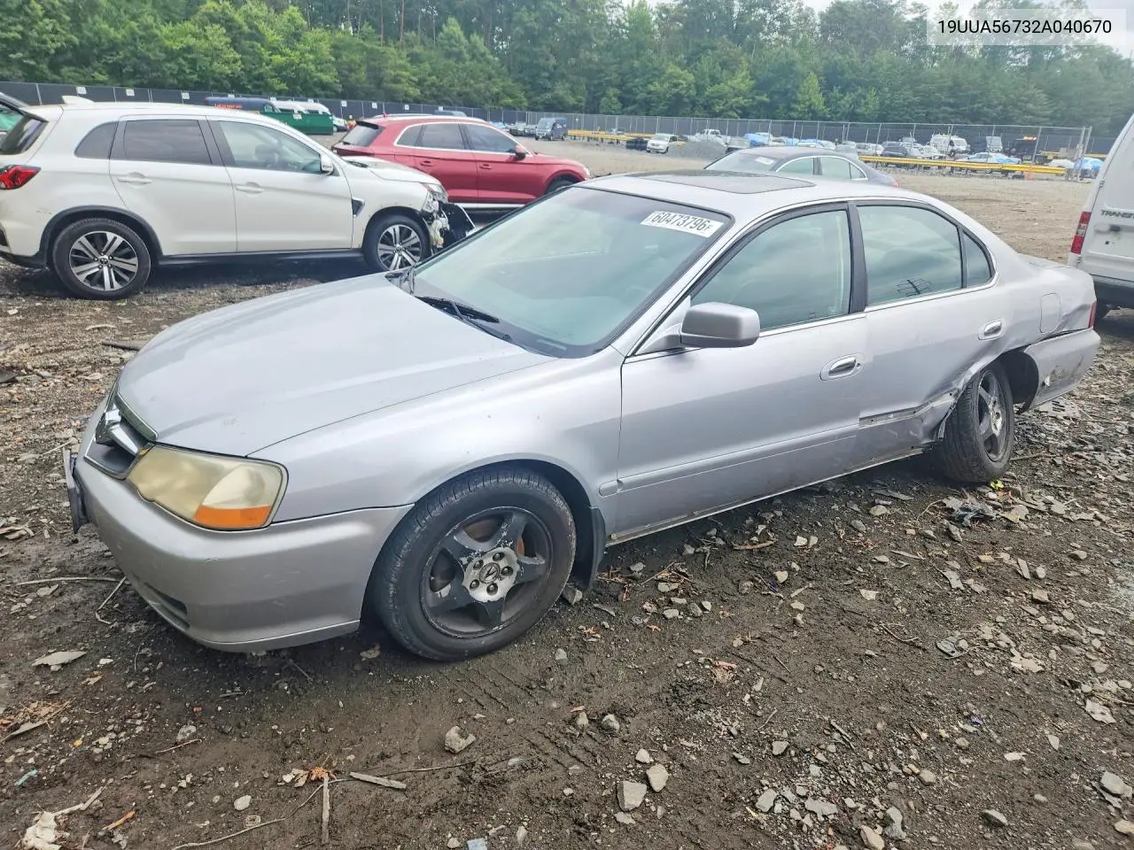2002 Acura 3.2Tl VIN: 19UUA56732A040670 Lot: 60473796