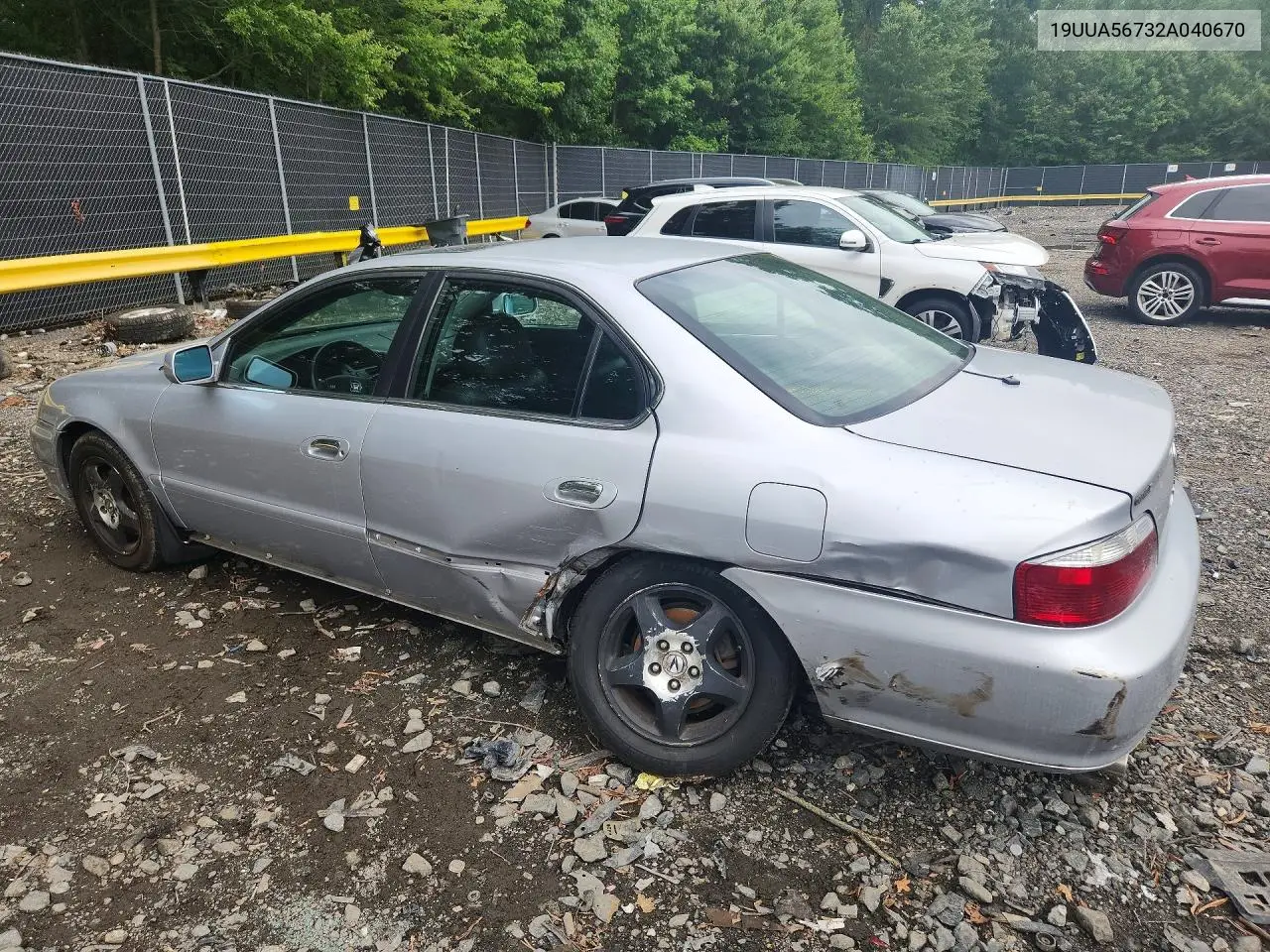 2002 Acura 3.2Tl VIN: 19UUA56732A040670 Lot: 60473796