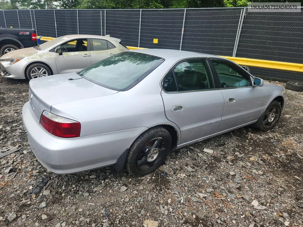 2002 Acura 3.2Tl VIN: 19UUA56732A040670 Lot: 60473796
