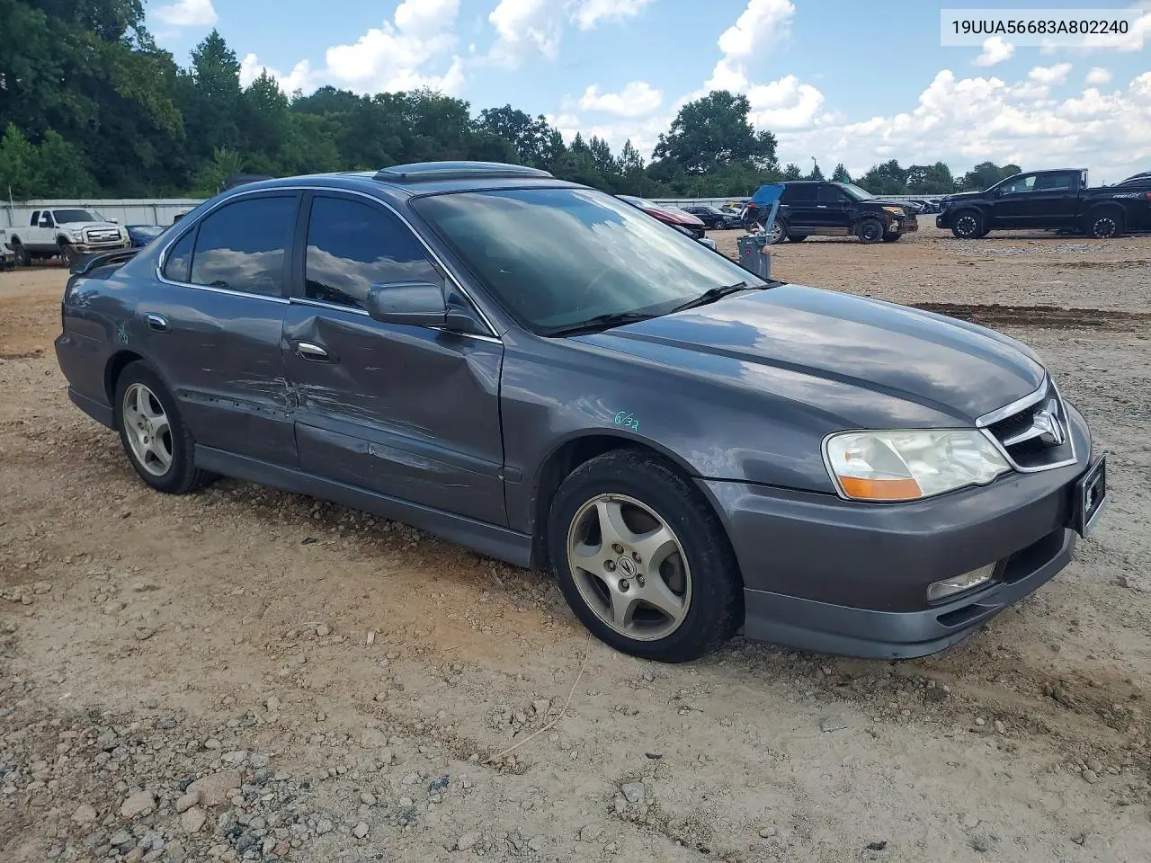 2003 Acura 3.2Tl VIN: 19UUA56683A802240 Lot: 59367806