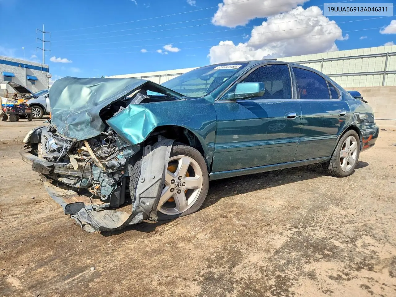 2003 Acura 3.2Tl Type-S VIN: 19UUA56913A046311 Lot: 85603985