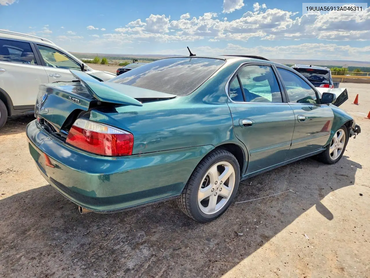 2003 Acura 3.2Tl Type-S VIN: 19UUA56913A046311 Lot: 85603985