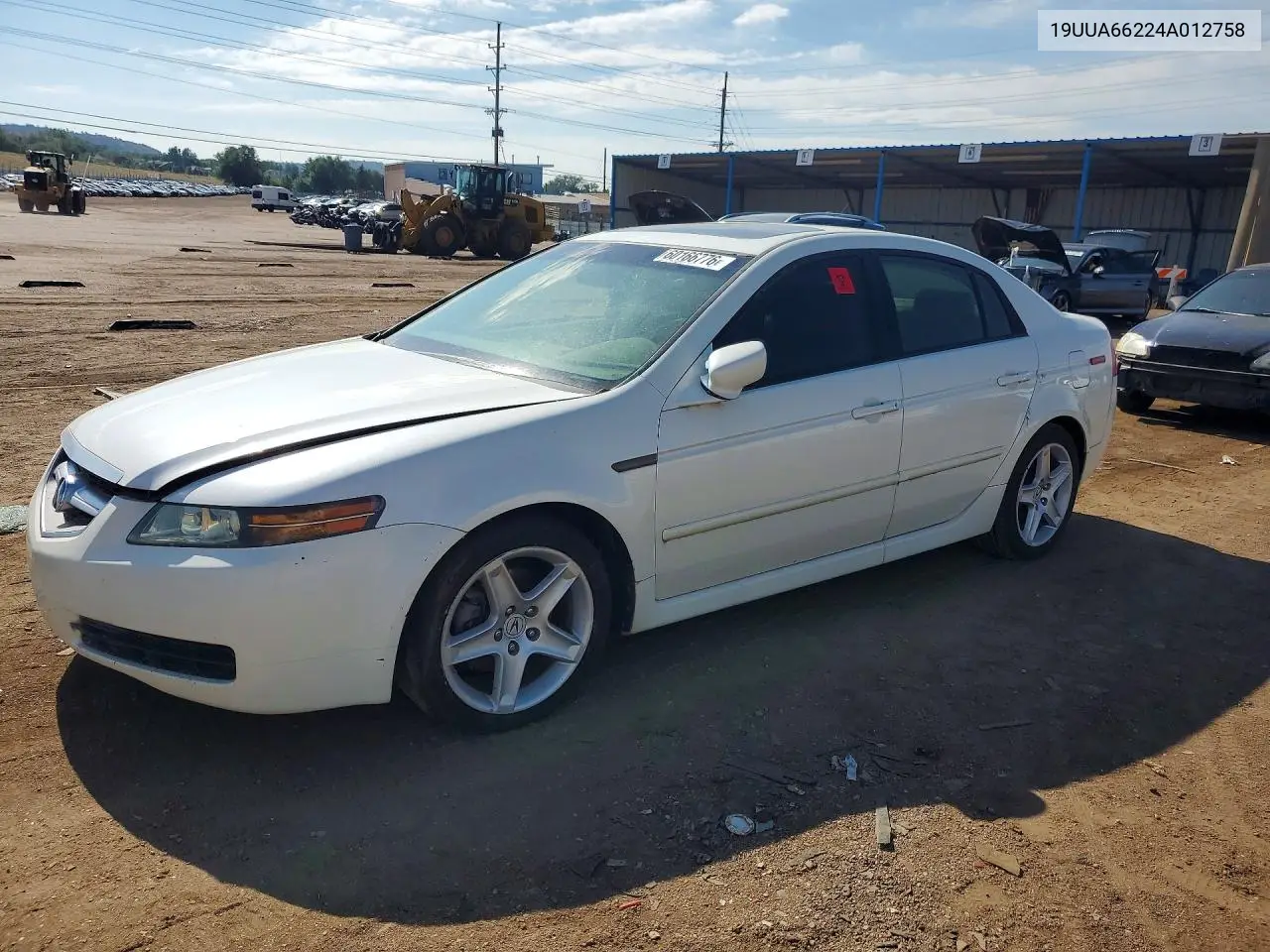 2004 Acura Tl VIN: 19UUA66224A012758 Lot: 60166776