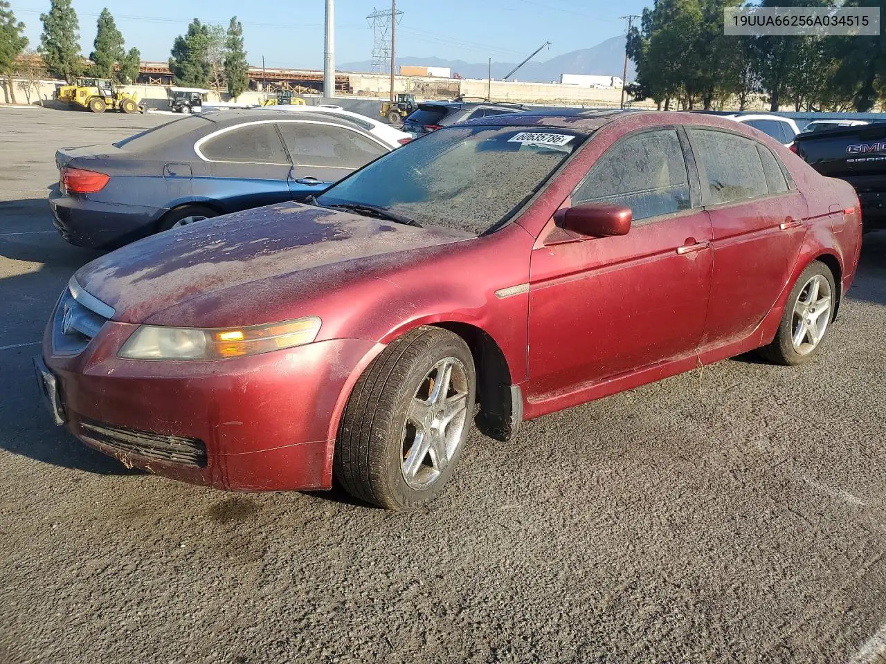 2006 Acura 3.2Tl VIN: 19UUA66256A034515 Lot: 60635786