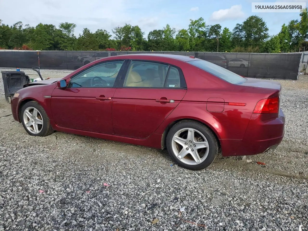 2006 Acura 3.2Tl VIN: 19UUA66256A058958 Lot: 61776806