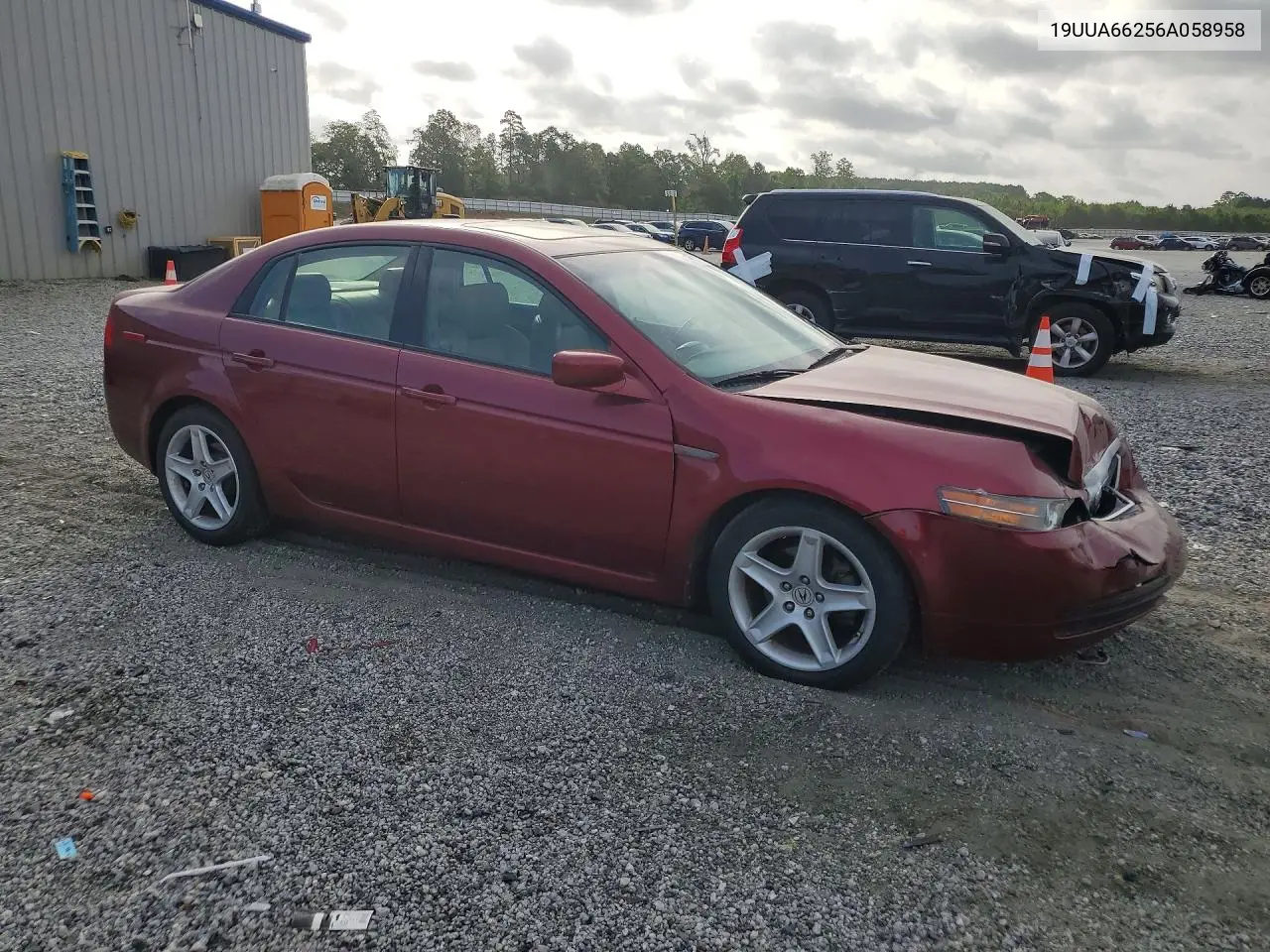 2006 Acura 3.2Tl VIN: 19UUA66256A058958 Lot: 61776806