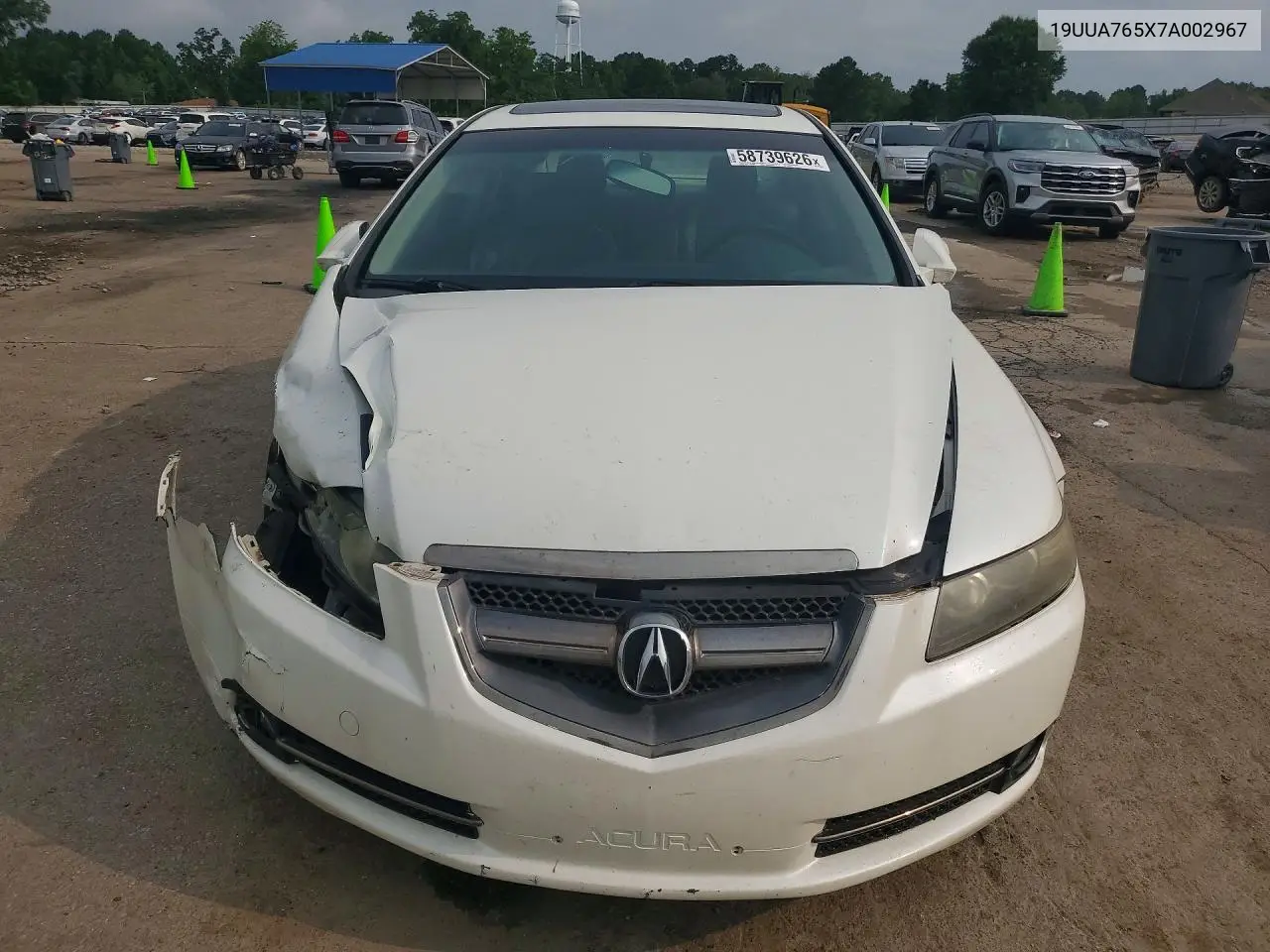 2007 Acura Tl Type S VIN: 19UUA765X7A002967 Lot: 58739626