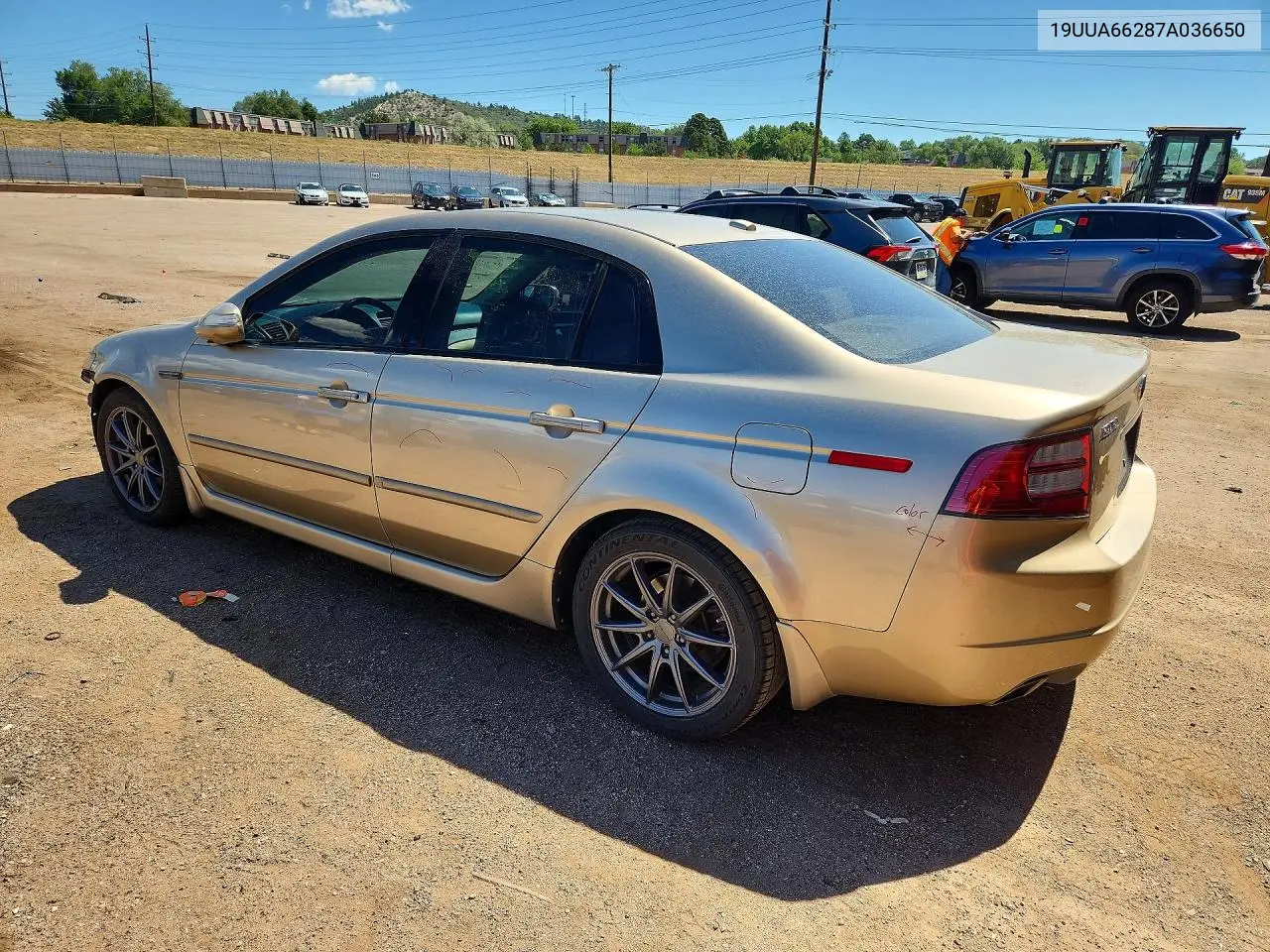 2007 Acura Tl VIN: 19UUA66287A036650 Lot: 59313546