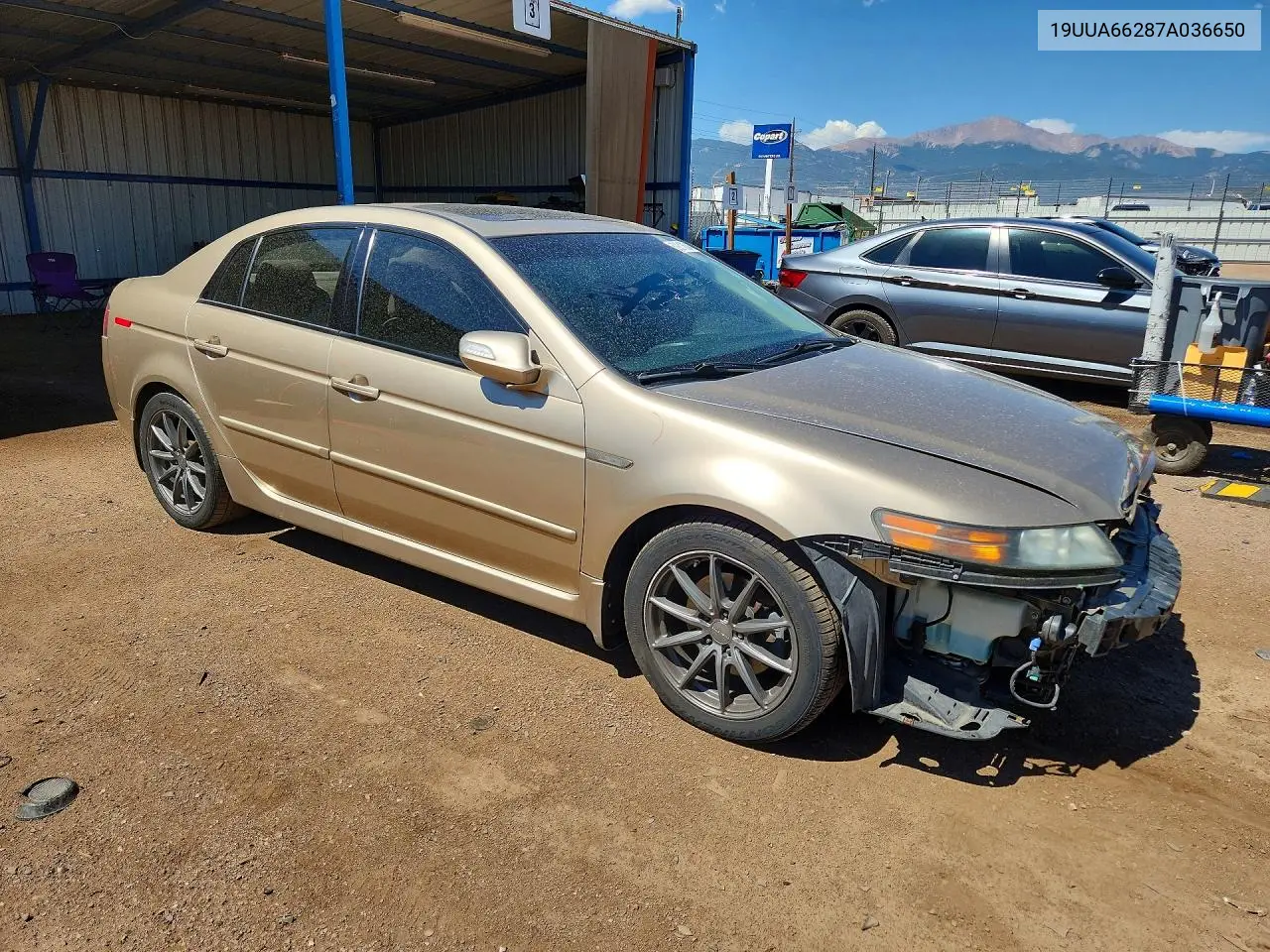 2007 Acura Tl VIN: 19UUA66287A036650 Lot: 59313546