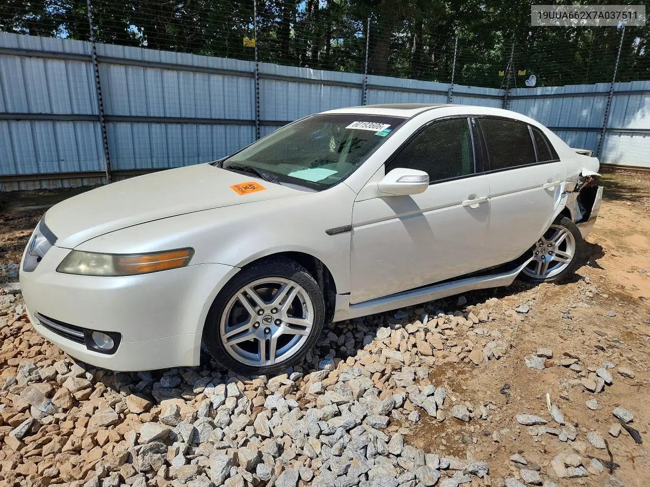 2007 Acura Tl VIN: 19UUA662X7A037511 Lot: 60193606