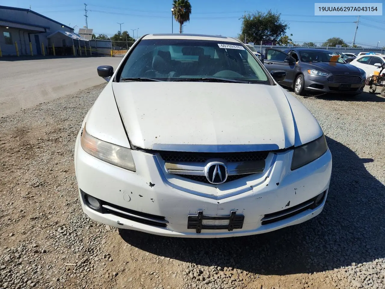2007 Acura Tl VIN: 19UUA66297A043154 Lot: 60702476