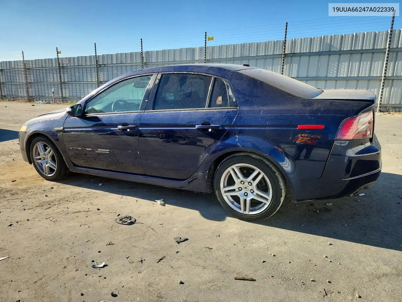 2007 Acura Tl VIN: 19UUA66247A022339 Lot: 60991456