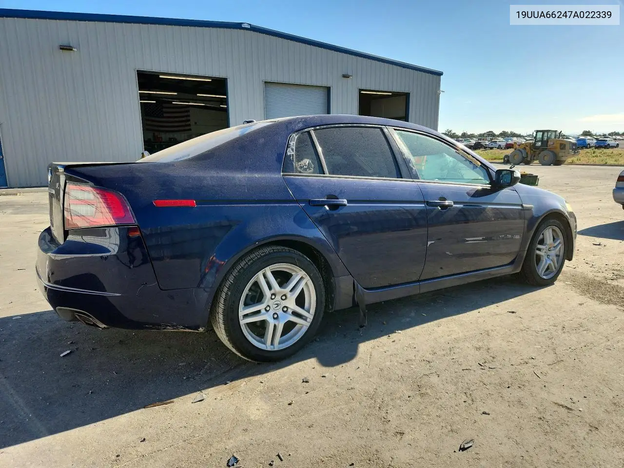 2007 Acura Tl VIN: 19UUA66247A022339 Lot: 60991456
