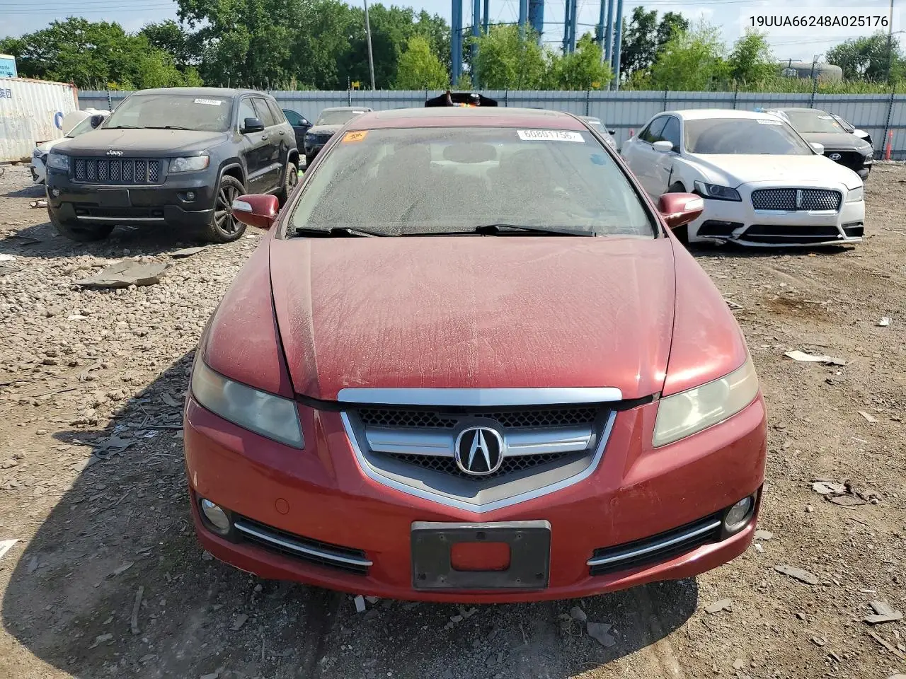 2008 Acura Tl VIN: 19UUA66248A025176 Lot: 60801756