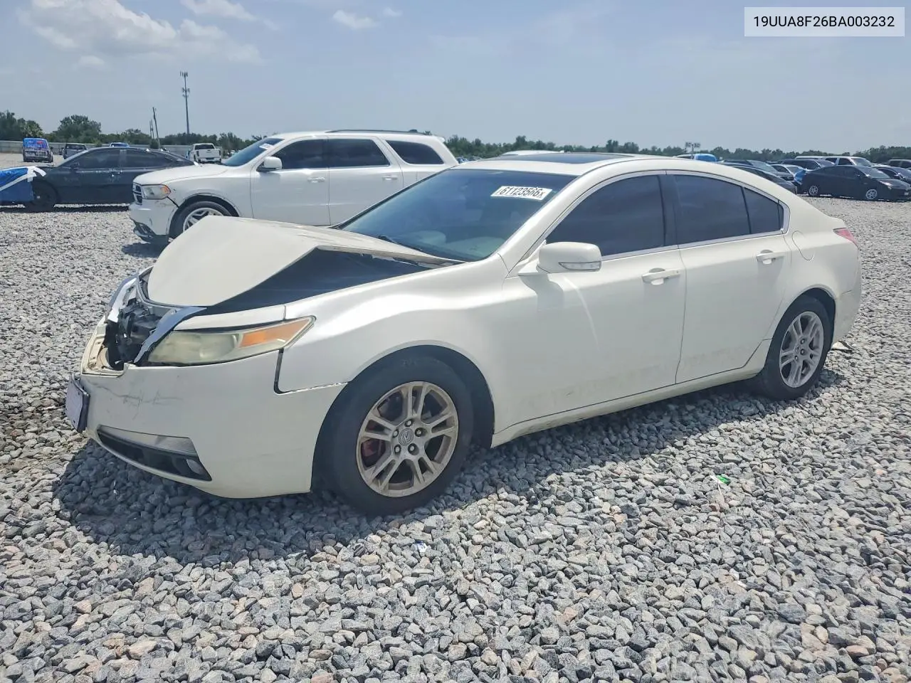 2011 Acura Tl VIN: 19UUA8F26BA003232 Lot: 61123566