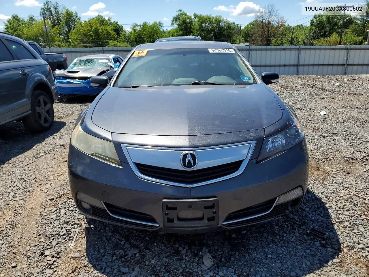 2012 Acura Tl VIN: 19UUA9F20CA800602 Lot: 60360016