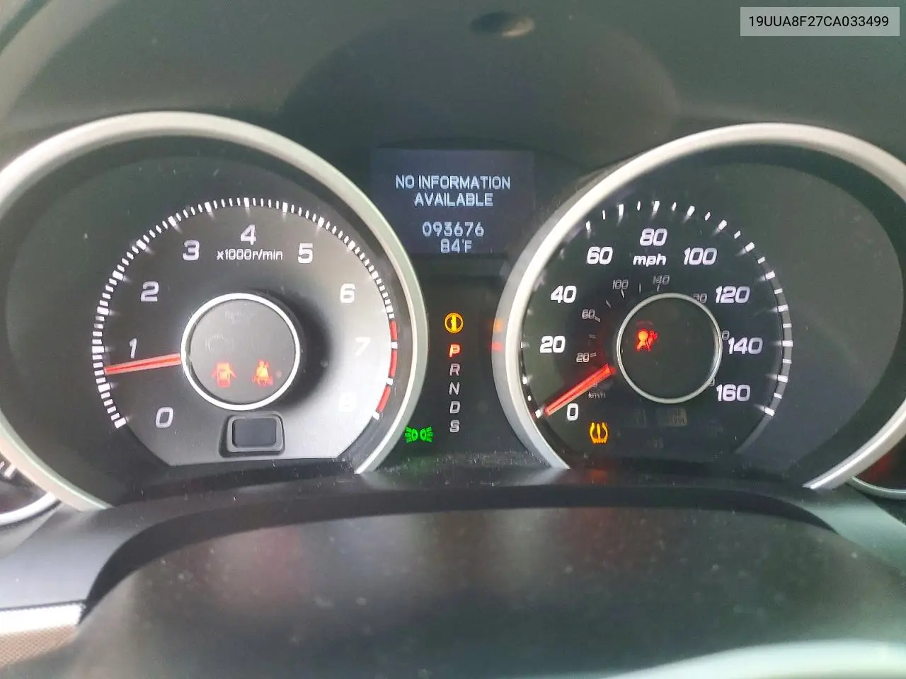 2012 Acura Tl VIN: 19UUA8F27CA033499 Lot: 61059316