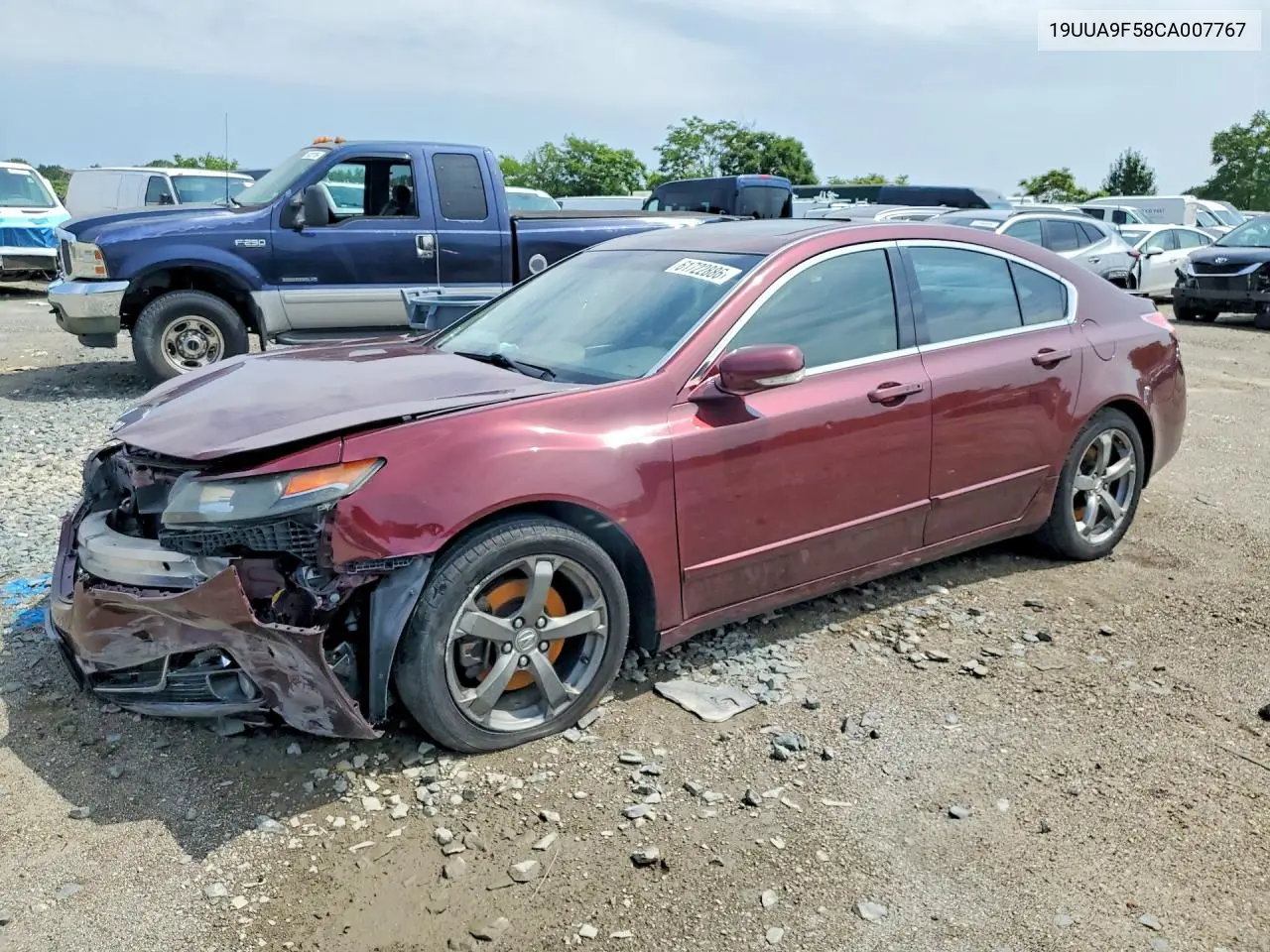 2012 Acura Tl VIN: 19UUA9F58CA007767 Lot: 61722886