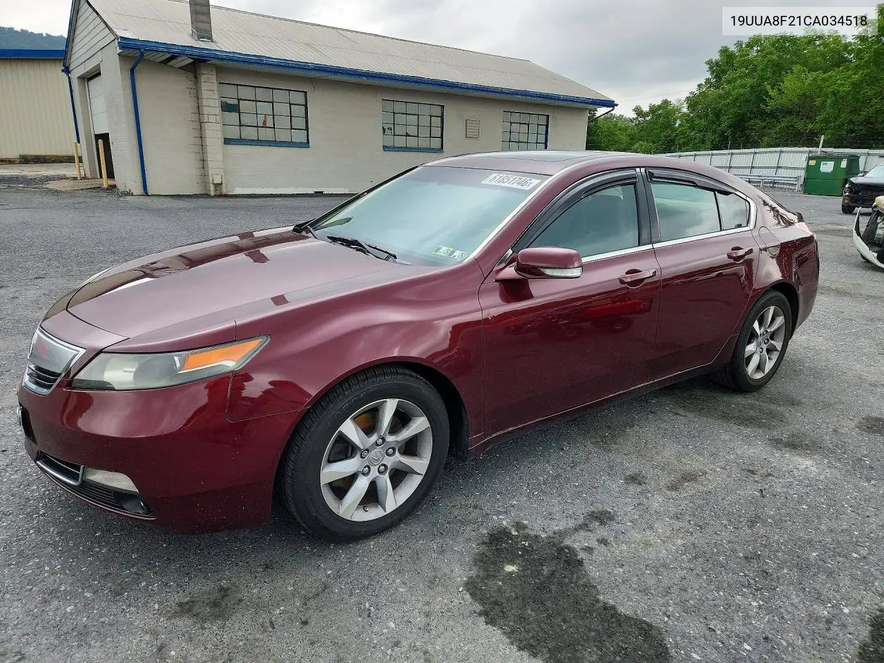 2012 Acura Tl VIN: 19UUA8F21CA034518 Lot: 61851746