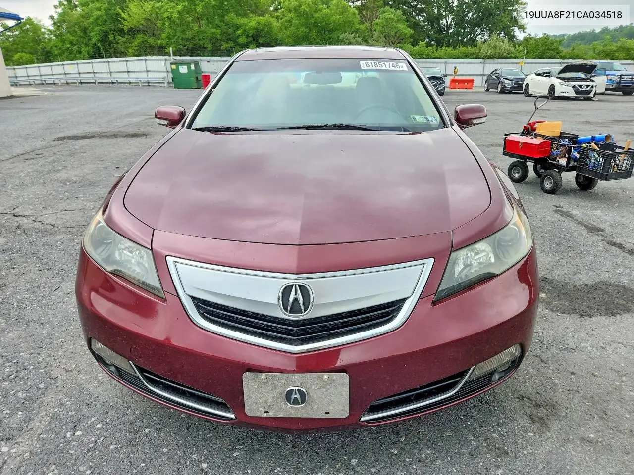 2012 Acura Tl VIN: 19UUA8F21CA034518 Lot: 61851746