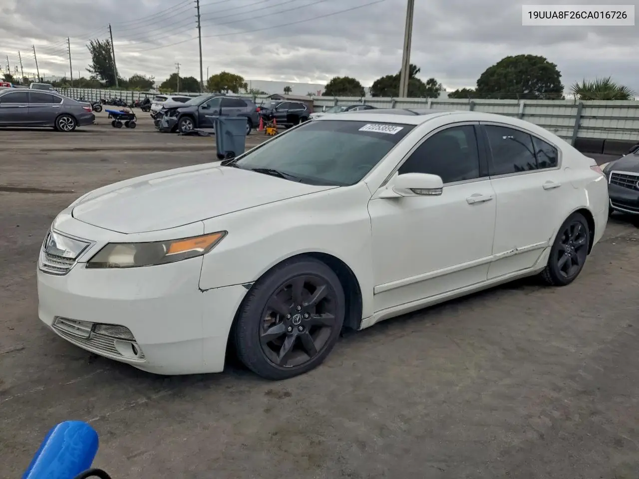 2012 Acura Tl VIN: 19UUA8F26CA016726 Lot: 72253895