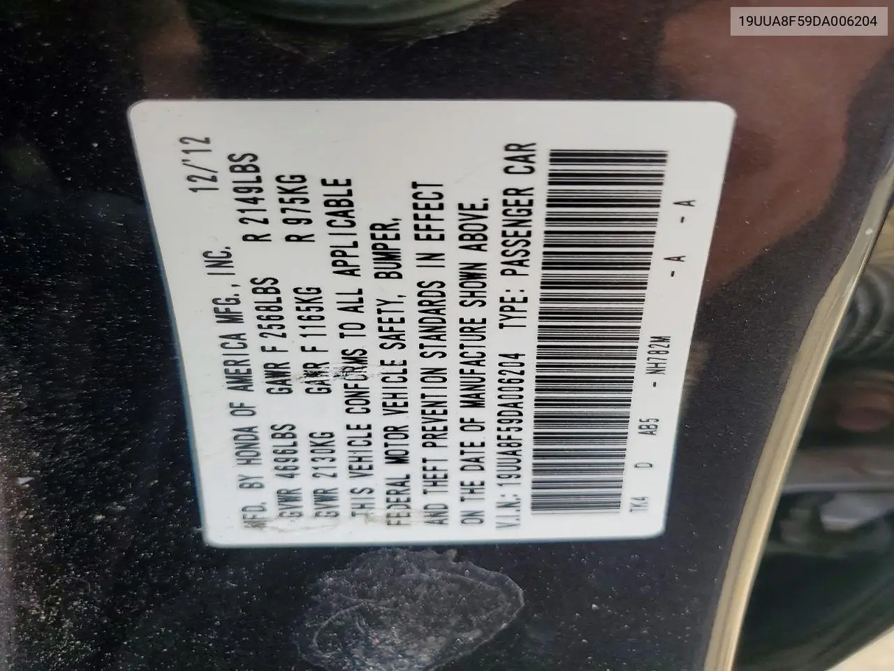 2013 Acura Tl Tech VIN: 19UUA8F59DA006204 Lot: 60521496