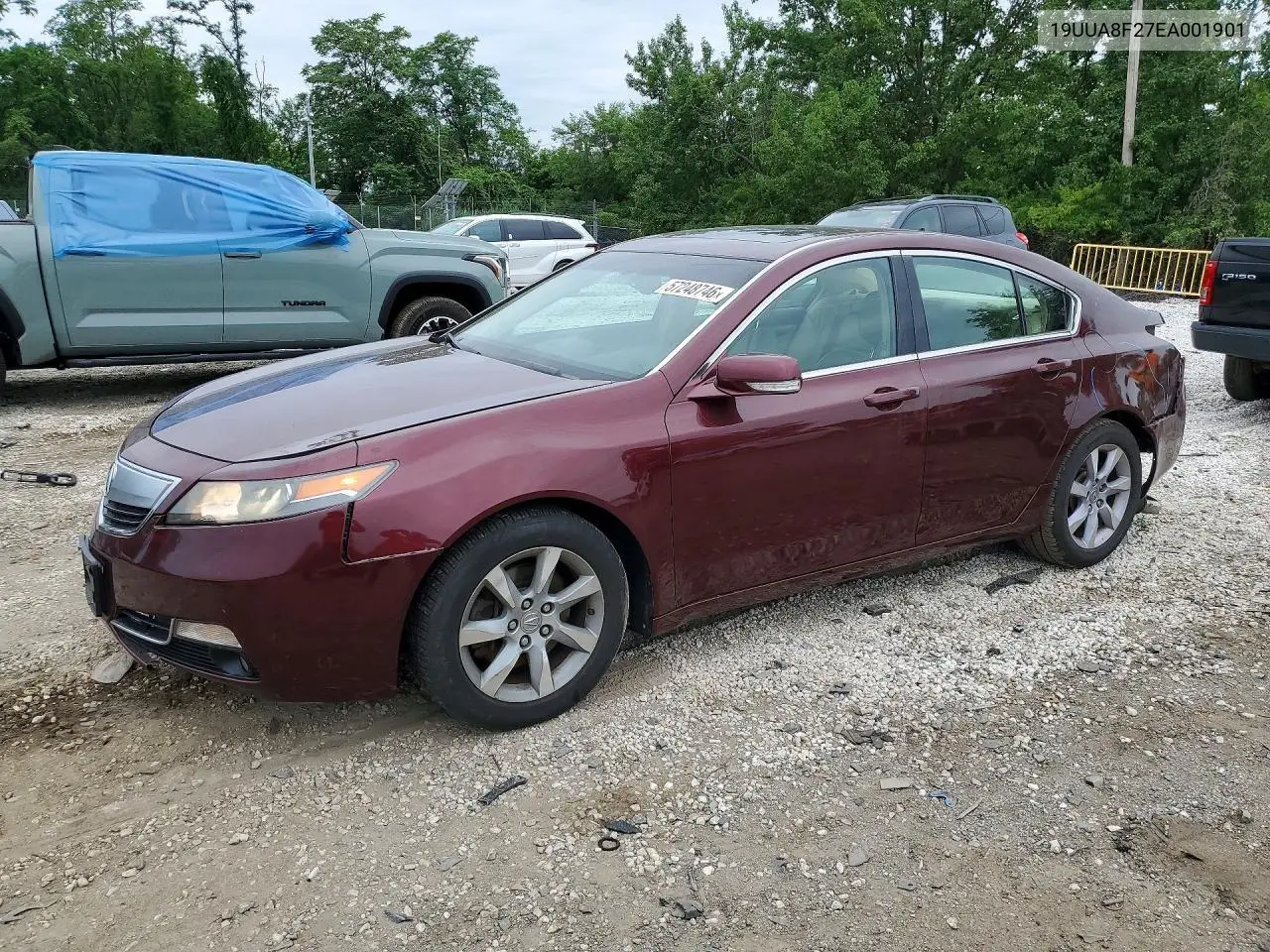 2014 Acura Tl VIN: 19UUA8F27EA001901 Lot: 57248746