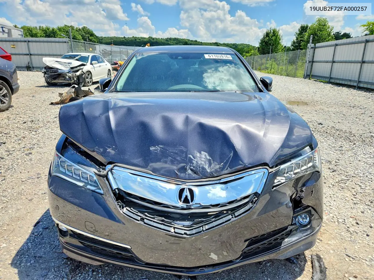 2015 Acura Tlx Advance VIN: 19UUB2F72FA000257 Lot: 61105916