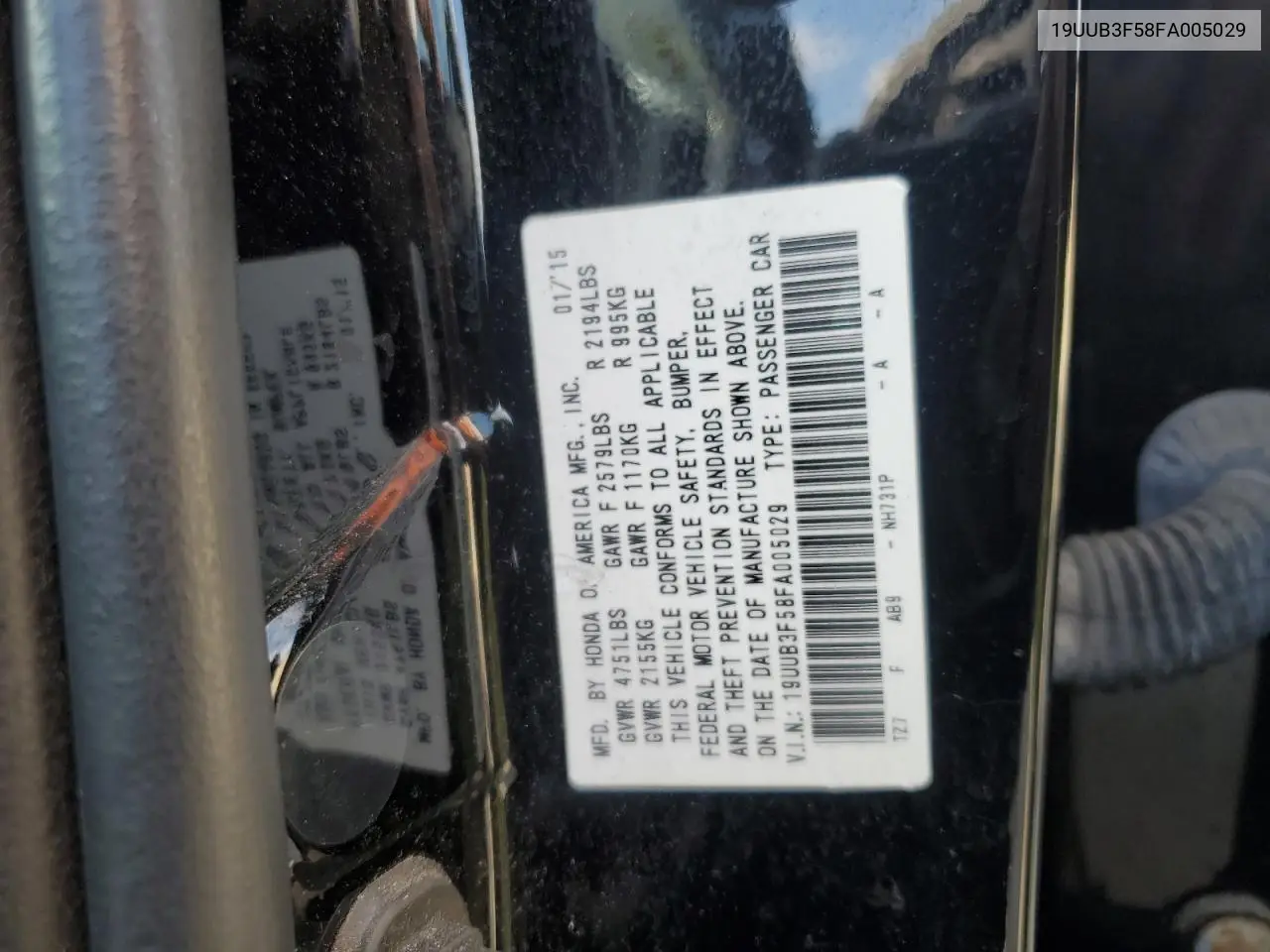 19UUB3F58FA005029 2015 Acura Tlx Tech