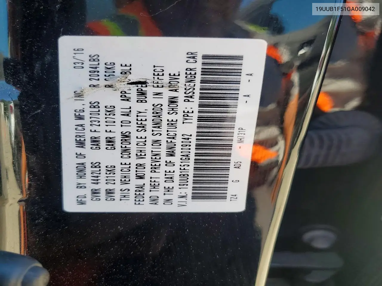 2016 Acura Tlx Tech VIN: 19UUB1F51GA009042 Lot: 85982255
