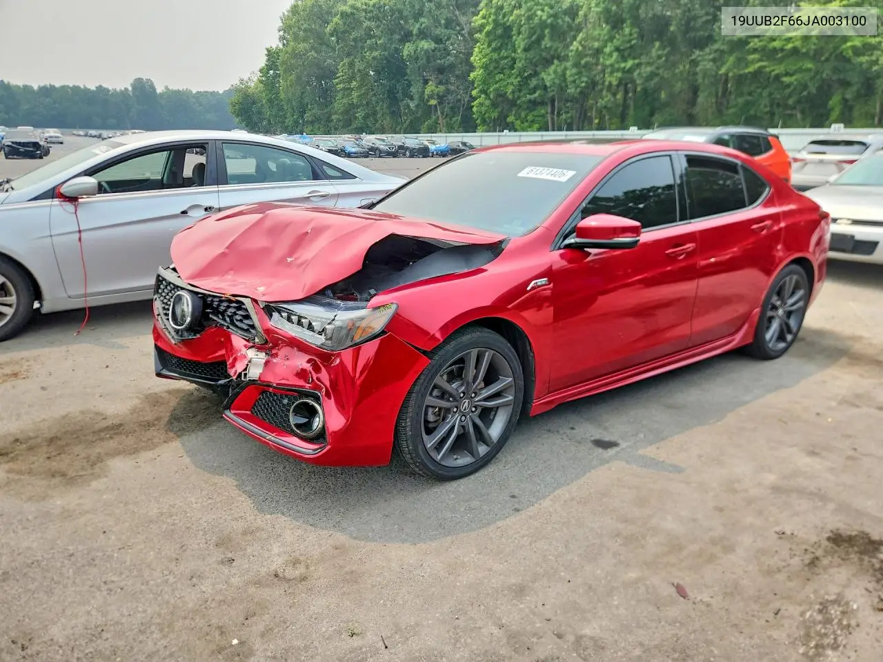 2018 Acura Tlx Tech+A VIN: 19UUB2F66JA003100 Lot: 61374406