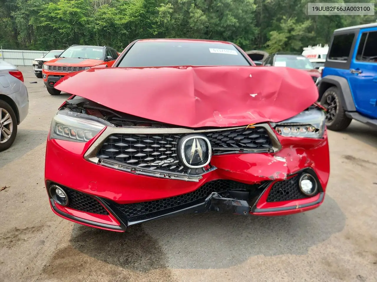 2018 Acura Tlx Tech+A VIN: 19UUB2F66JA003100 Lot: 61374406