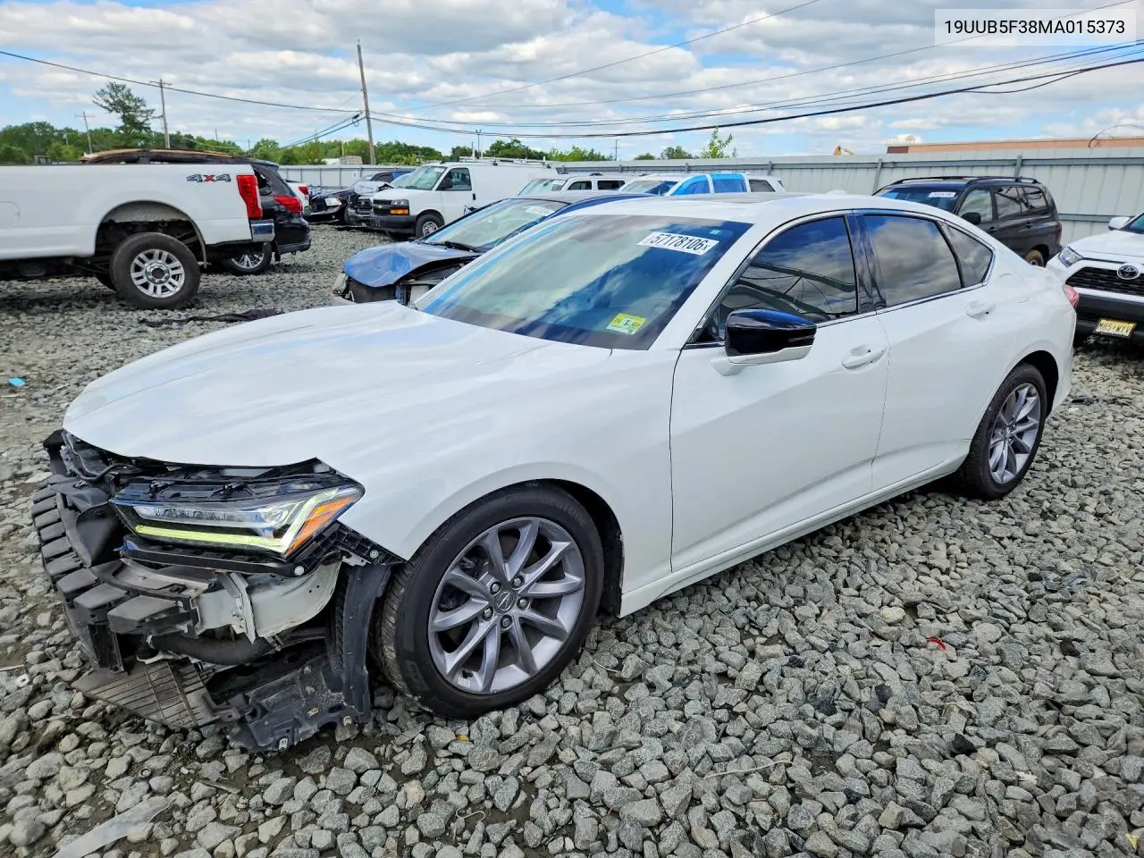 2021 Acura Tlx VIN: 19UUB5F38MA015373 Lot: 57178106