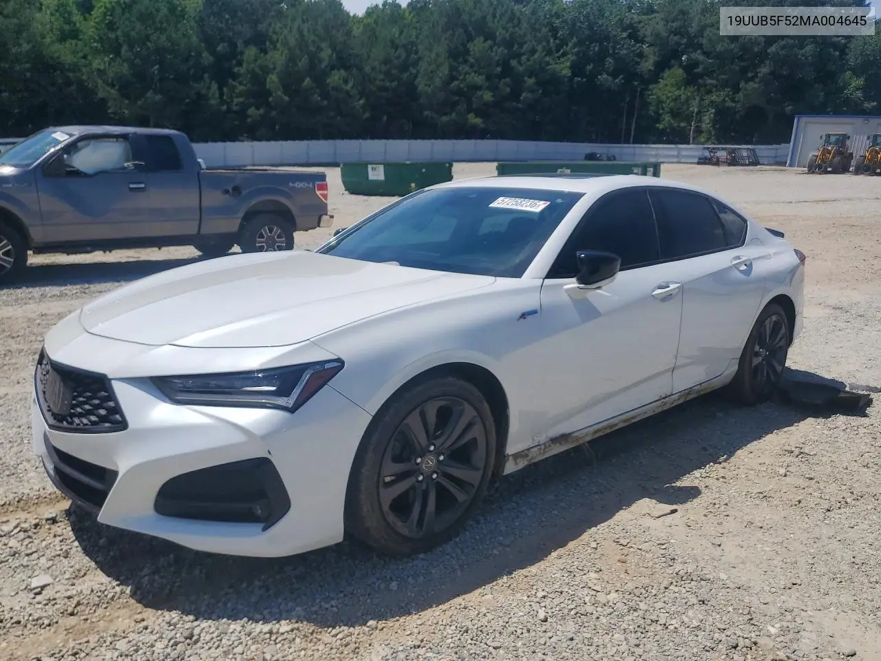 2021 Acura Tlx Tech A VIN: 19UUB5F52MA004645 Lot: 57258236