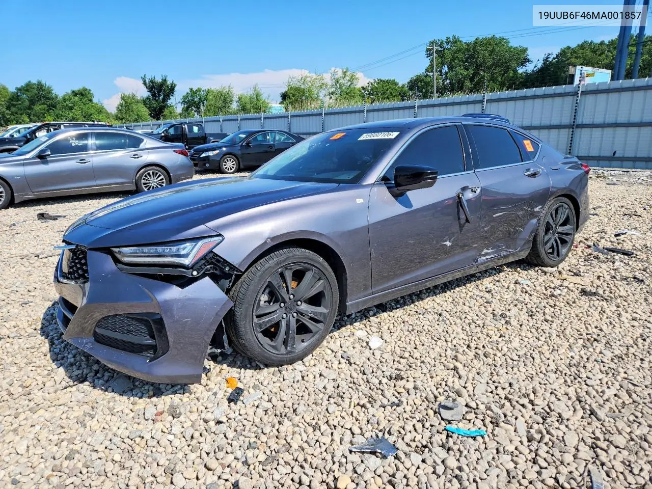 2021 Acura Tlx Technology VIN: 19UUB6F46MA001857 Lot: 59880106