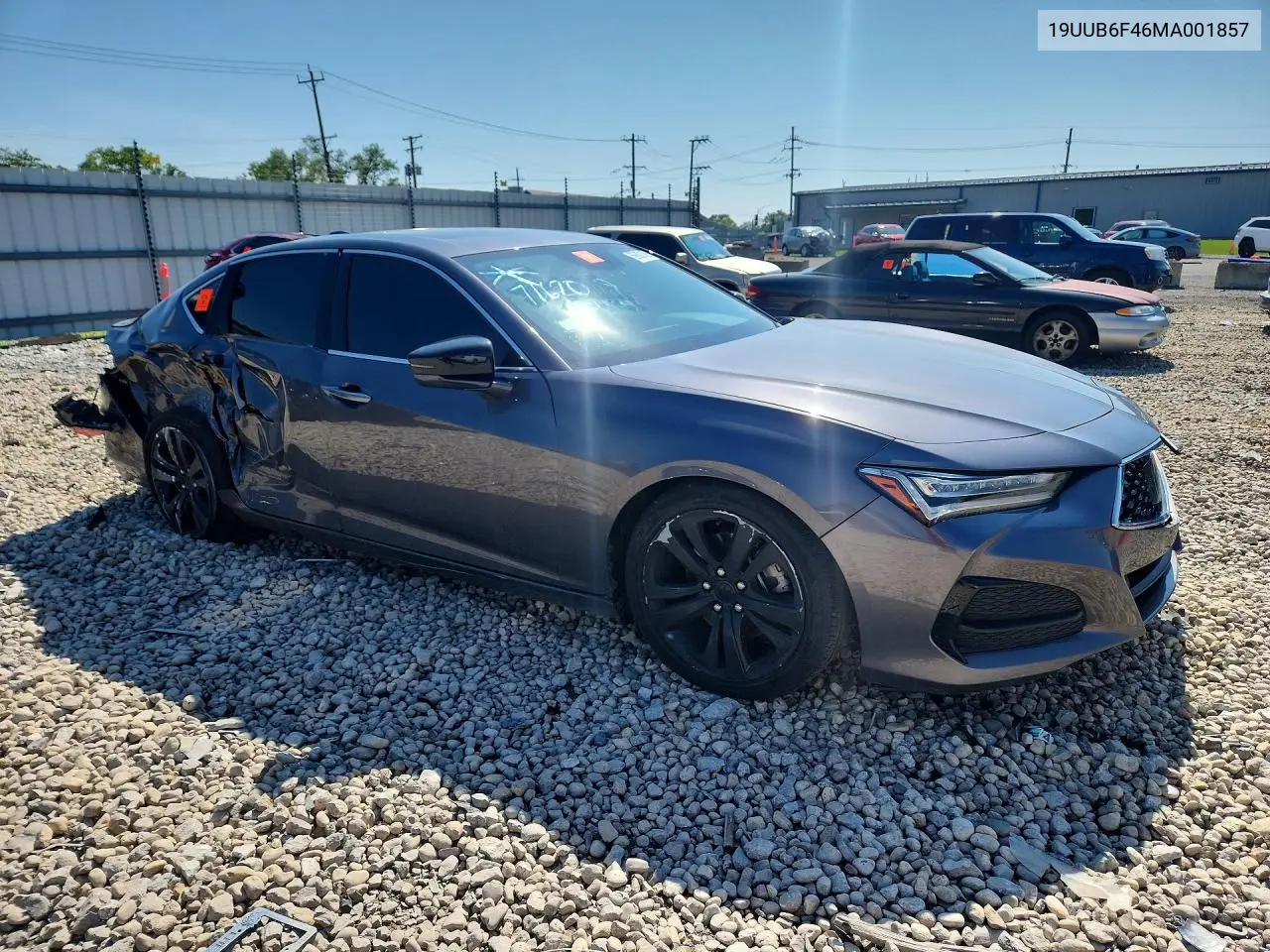 2021 Acura Tlx Technology VIN: 19UUB6F46MA001857 Lot: 59880106