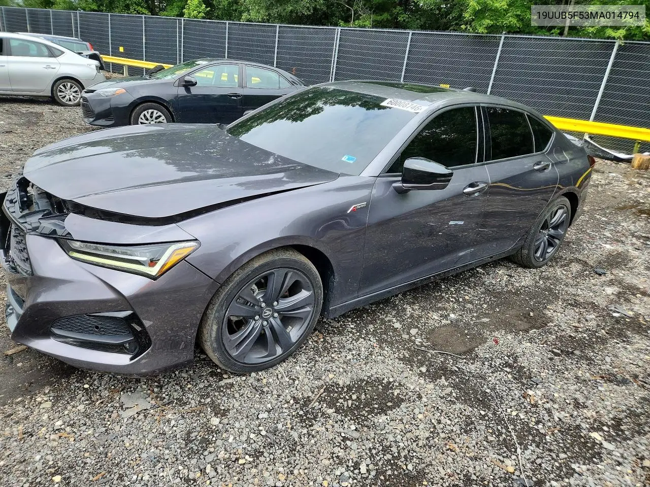 2021 Acura Tlx Tech A VIN: 19UUB5F53MA014794 Lot: 60008746
