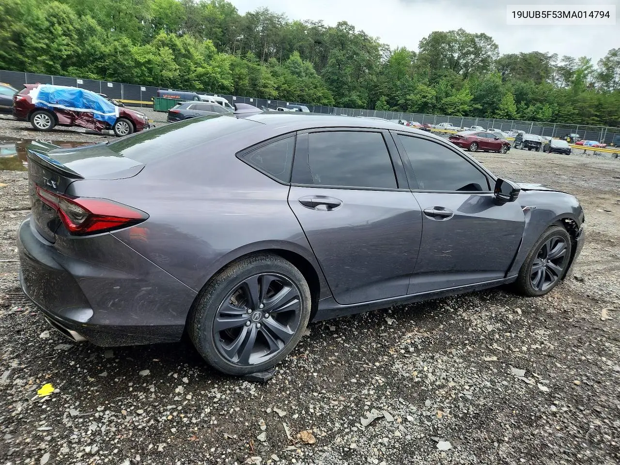 2021 Acura Tlx Tech A VIN: 19UUB5F53MA014794 Lot: 60008746