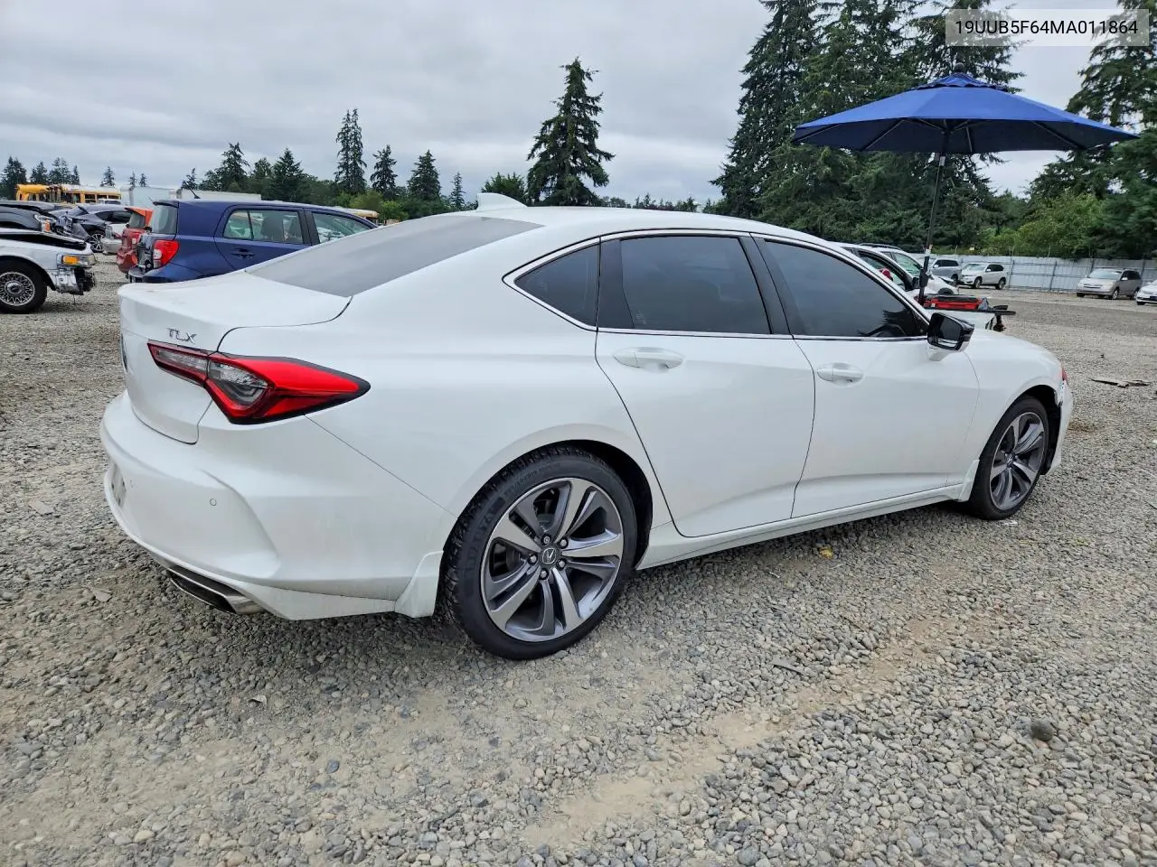 2021 Acura Tlx Advance VIN: 19UUB5F64MA011864 Lot: 60137226