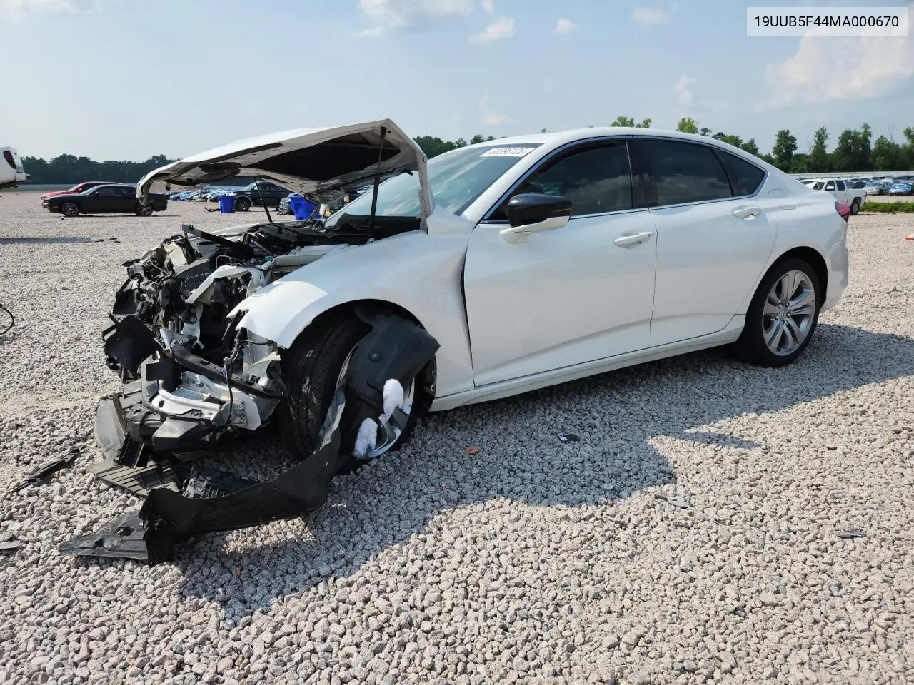 2021 Acura Tlx Technology VIN: 19UUB5F44MA000670 Lot: 60396126