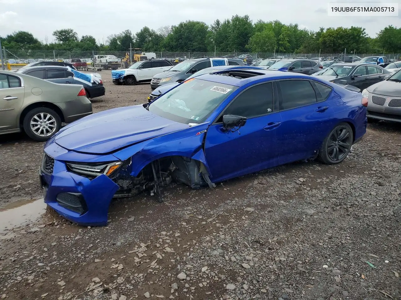 2021 Acura Tlx Tech A VIN: 19UUB6F51MA005713 Lot: 60602066