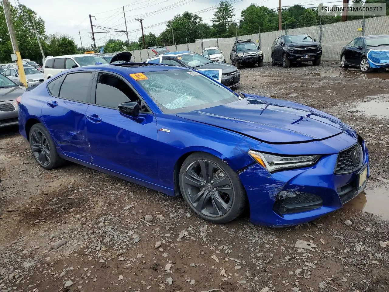 2021 Acura Tlx Tech A VIN: 19UUB6F51MA005713 Lot: 60602066