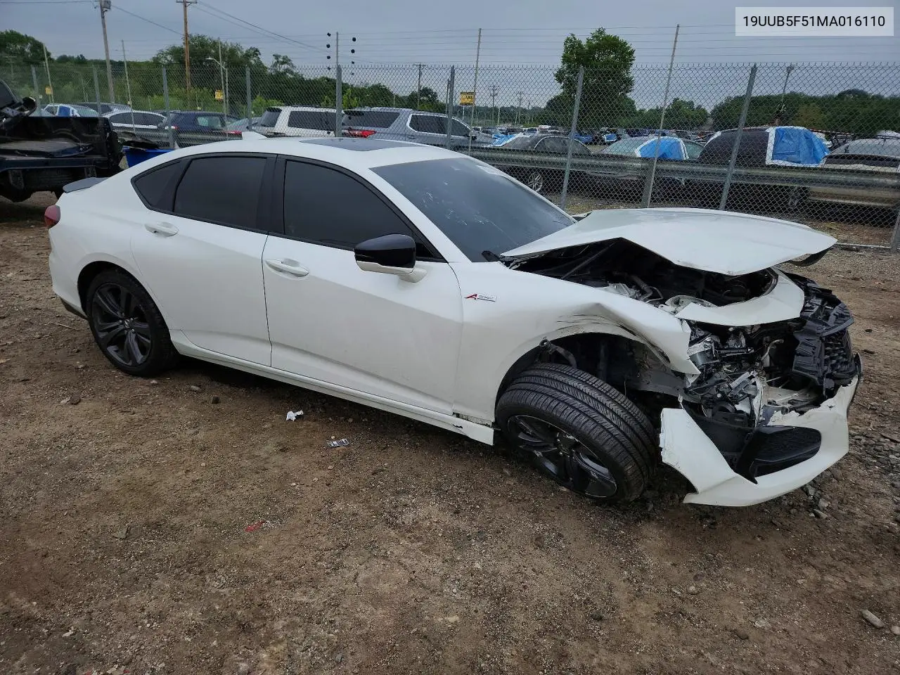 2021 Acura Tlx Tech A VIN: 19UUB5F51MA016110 Lot: 60641096
