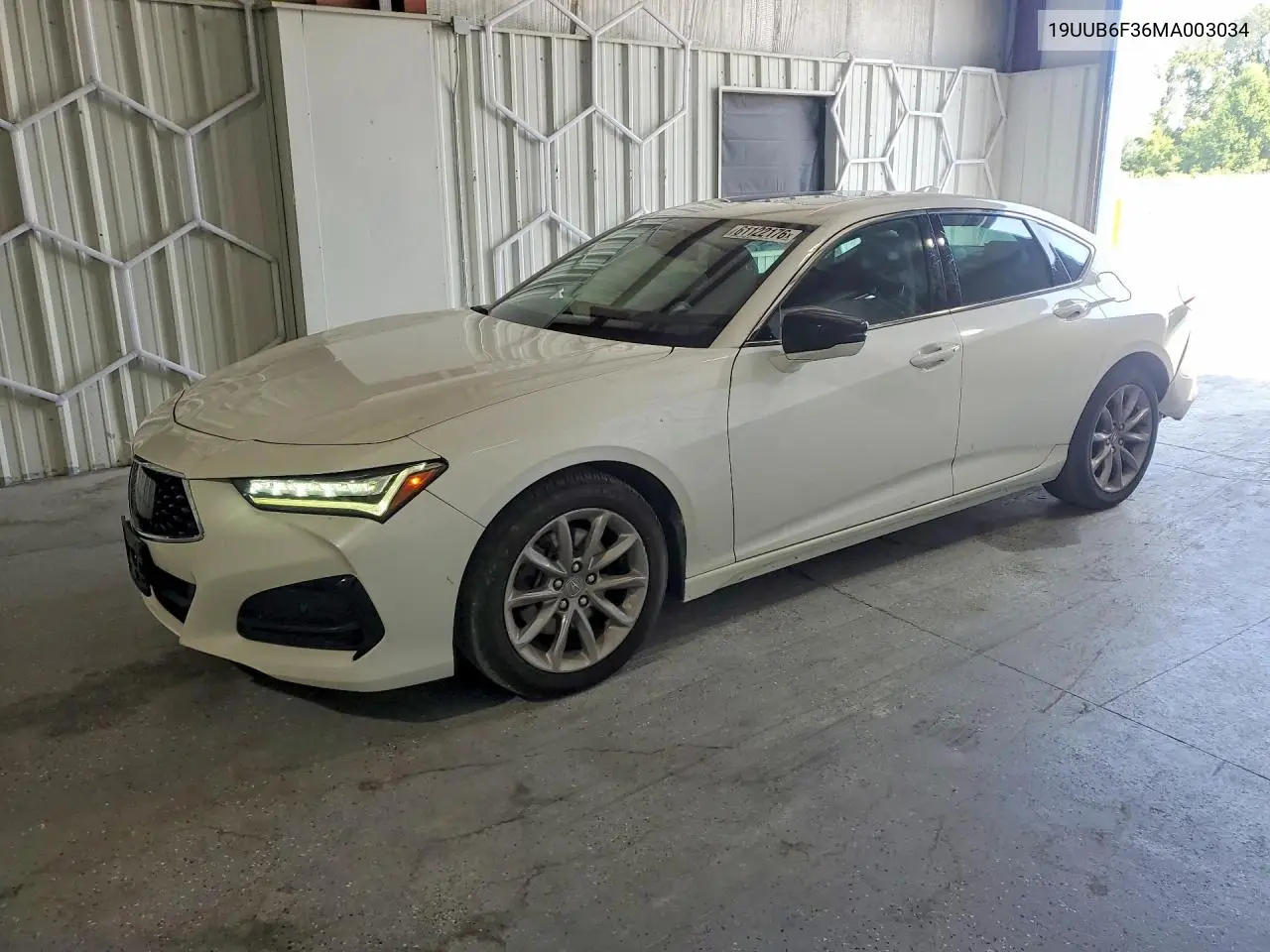 2021 Acura Tlx VIN: 19UUB6F36MA003034 Lot: 61122176