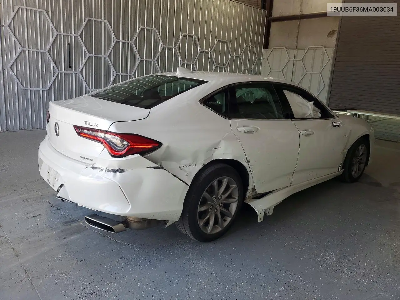 2021 Acura Tlx VIN: 19UUB6F36MA003034 Lot: 61122176