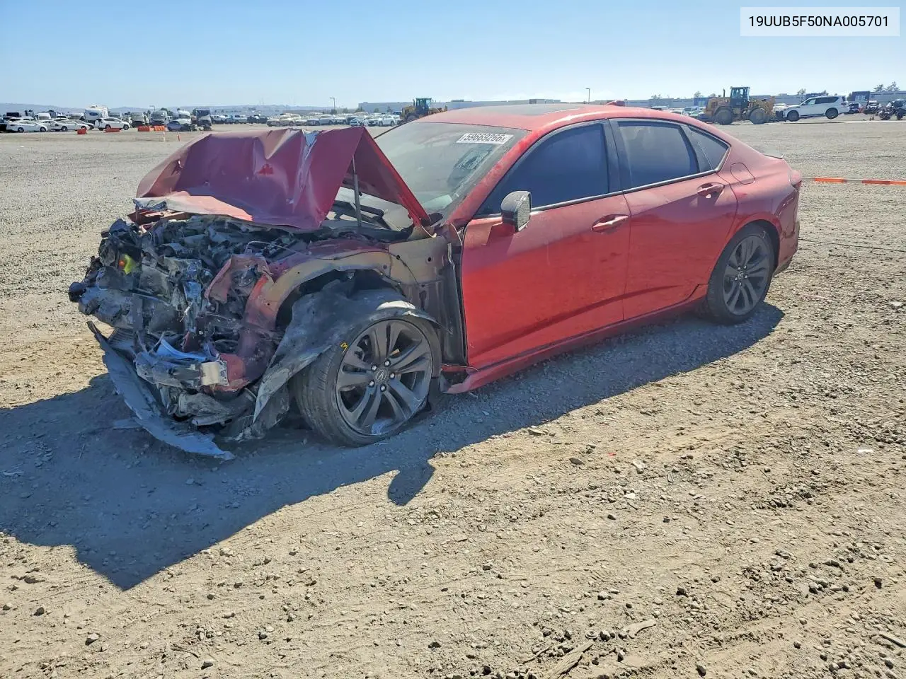 2022 Acura Tlx Tech A VIN: 19UUB5F50NA005701 Lot: 59669266