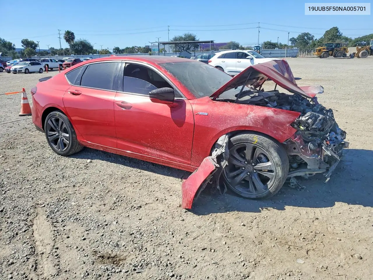 2022 Acura Tlx Tech A VIN: 19UUB5F50NA005701 Lot: 59669266